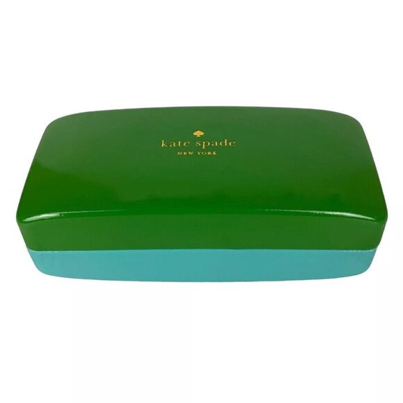 Kate Spade New York Sunglasses Case Green Blue Hardshell Vinyl - Picture 1 of 4